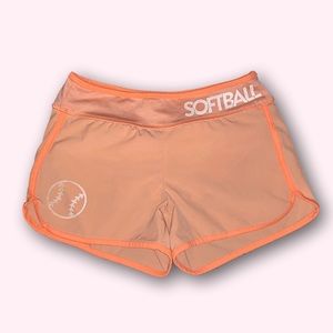 {Justice} orange softball shorts